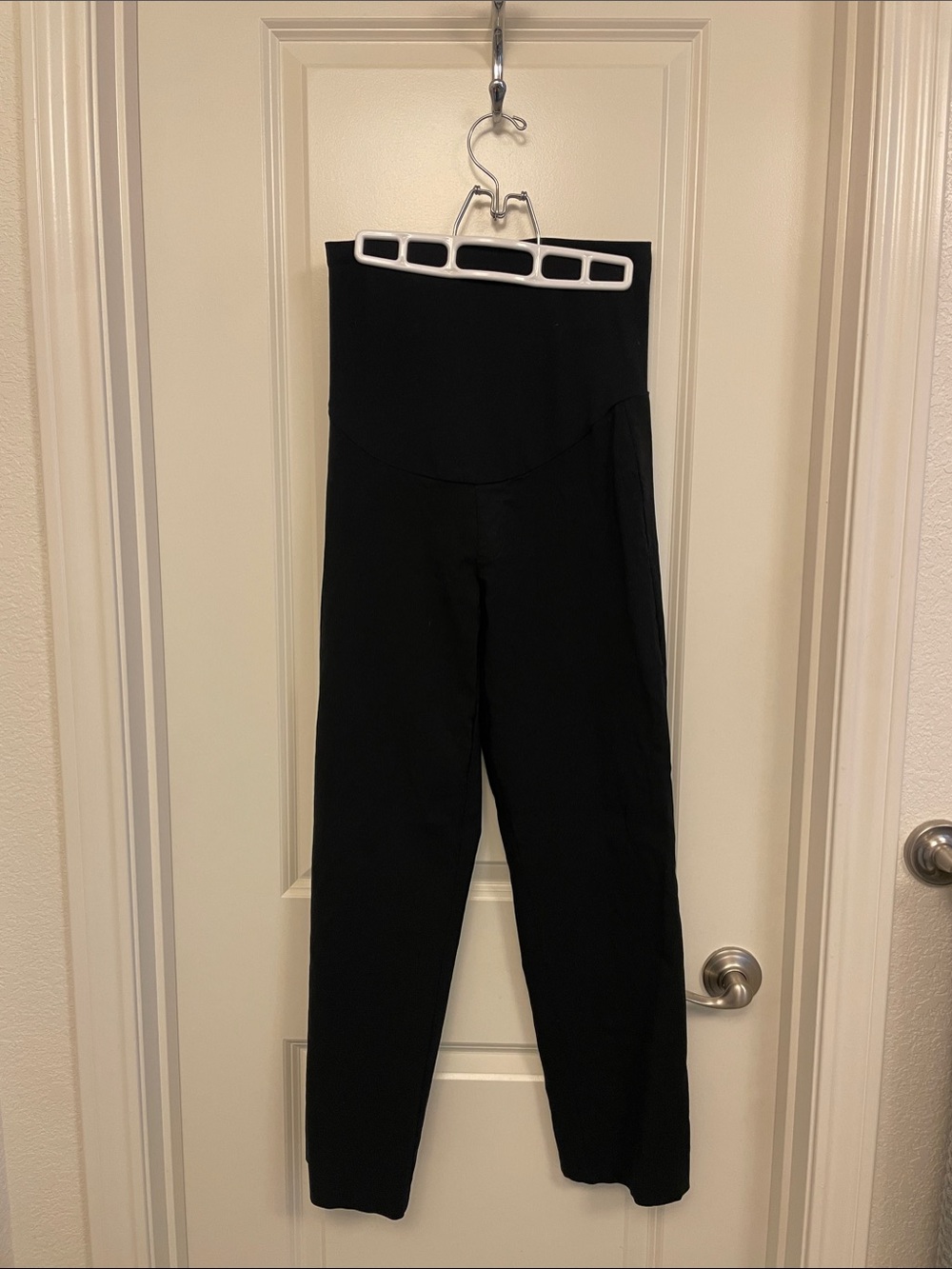 Maternity Liverpool Black High-Waist Straight-Leg Trousers
